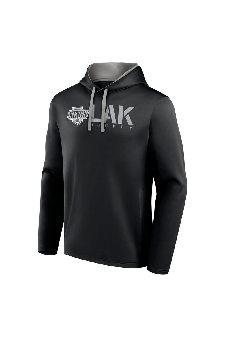 Men's Logo Athletic Black Los Angeles Kings Head Start Pullover Hoodie, Alternate, color, Black
