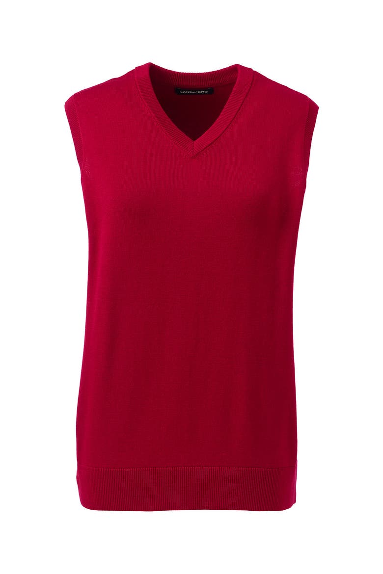School Uniform  Cotton Modal Fine Gauge Sweater Vest, Alternate, color, Red