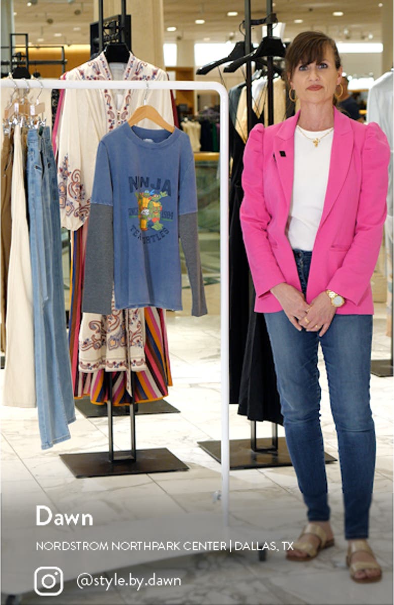 Kids' 1084 Long Waffle Knit Sleeve Graphic T-Shirt, sales video thumbnail