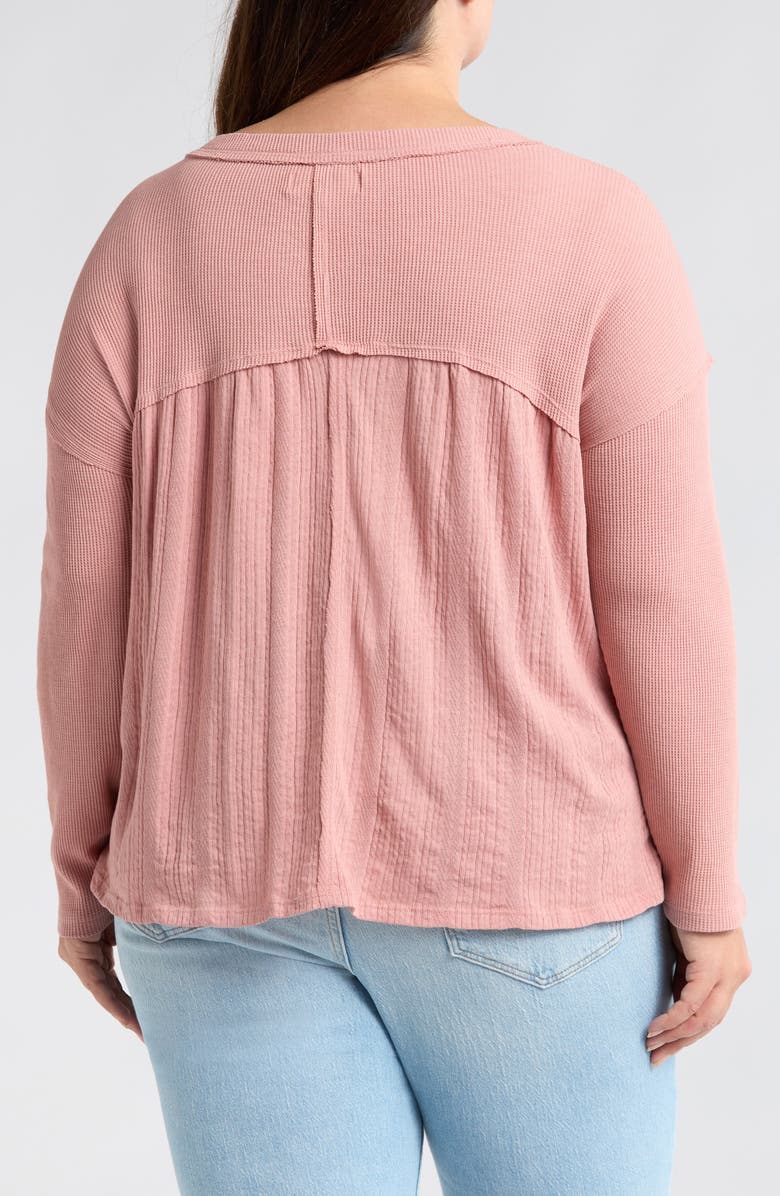 Lucky Brand Mixed Media Henley, Alternate, color, Ash Rose