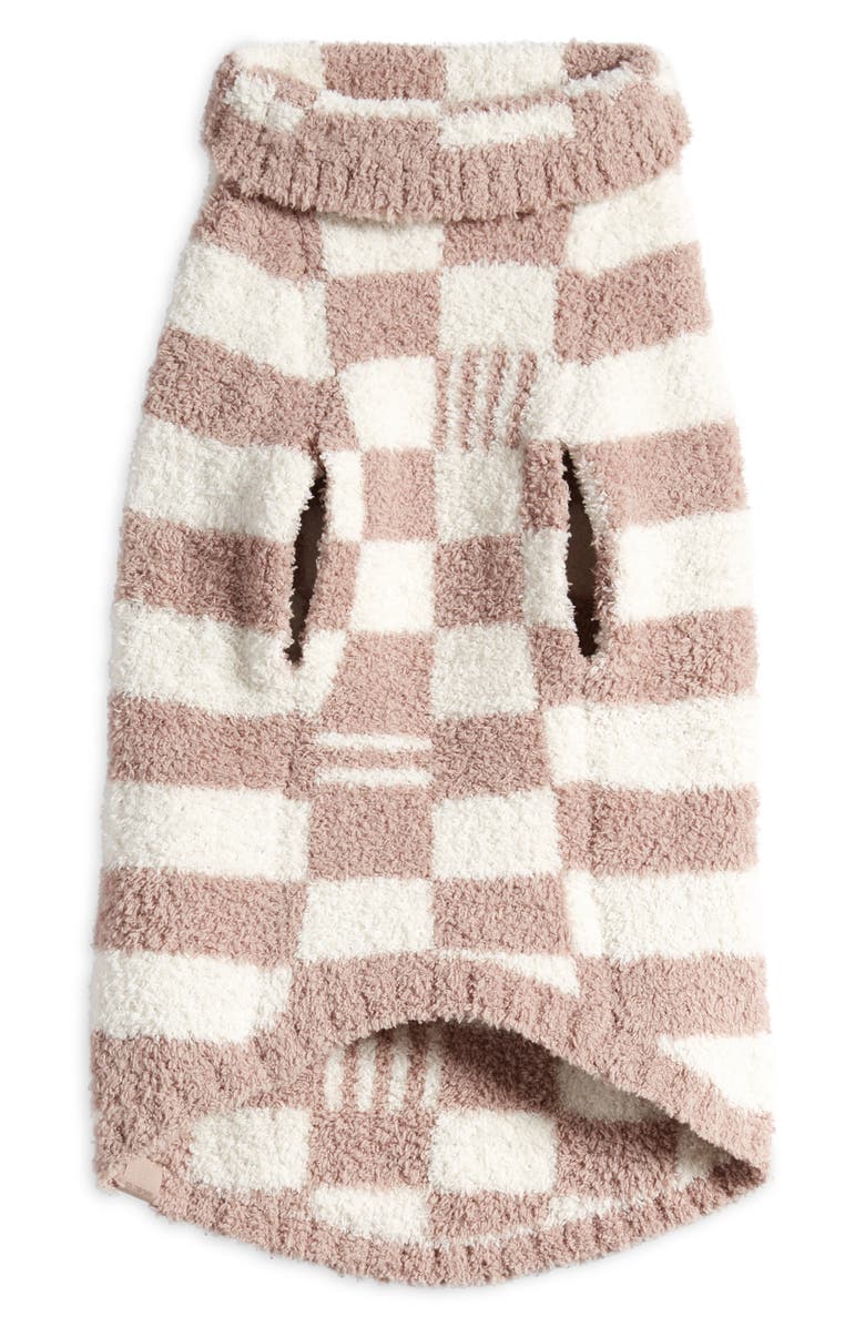 Barefoot Dreams<sup>®</sup> CozyChic<sup>®</sup> Checks & Stripes Pet Sweater, Main, color, Feather/ Cream