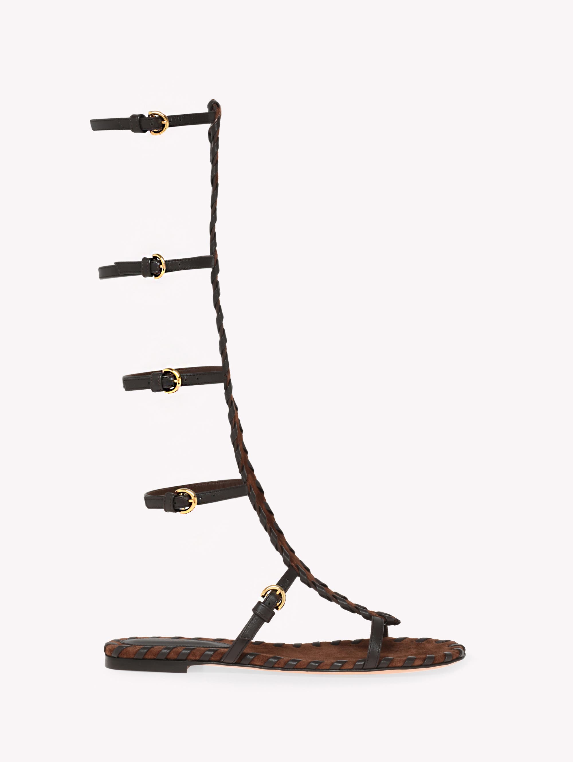 Gianvito Rossi Zaira Gladiator Sandal, Main, color, Brown Suede And Lamb Leather