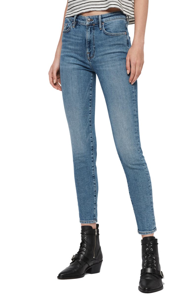 AllSaints Roxanne Ankle Skinny Jeans, Alternate, color,