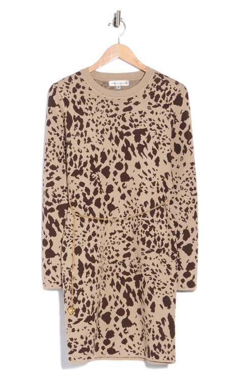 Long Sleeve Jacquard Minidress