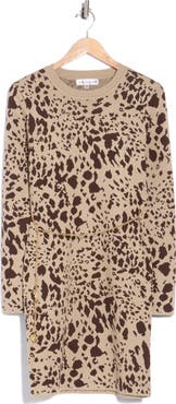 Madden Girl Long Sleeve Jacquard Minidress
