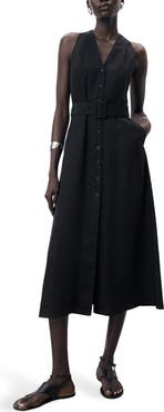 MANGO Lula Belted Sleeveless Maxi Dress