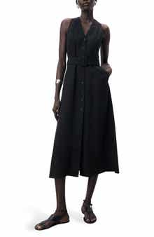 MANGO Lula Belted Sleeveless Maxi Dress