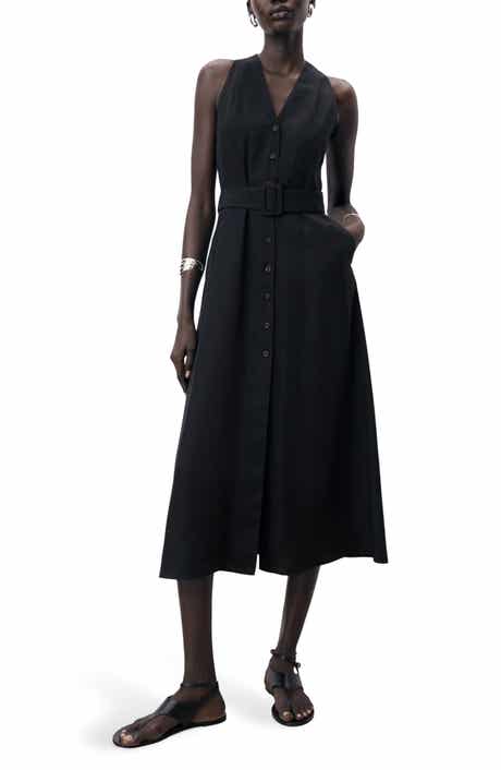 MANGO Lula Belted Sleeveless Maxi Dress