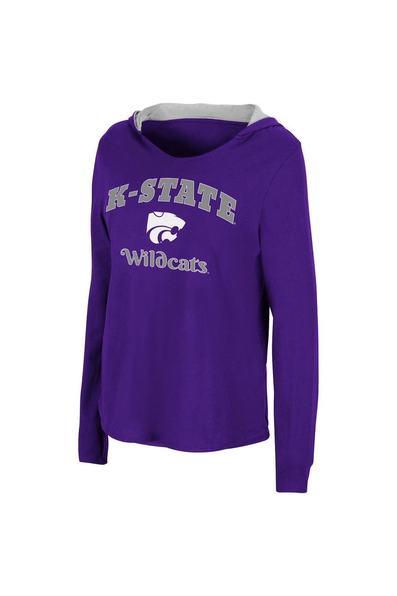 Women's Colosseum Purple Kansas State Wildcats Catalina Hoodie Long Sleeve T-Shirt, Alternate, color, Purple