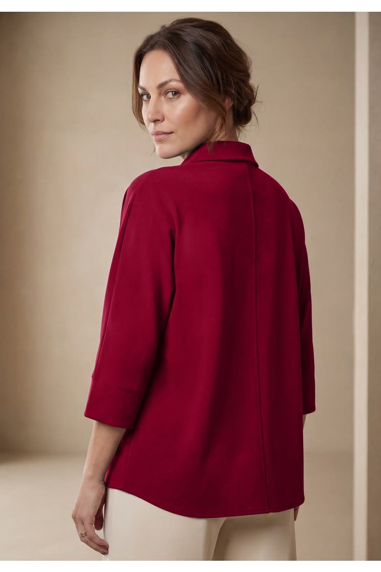 Stretch Knit Crepe Trapeze Tunic, Alternate, color, RICH BURGUNDY