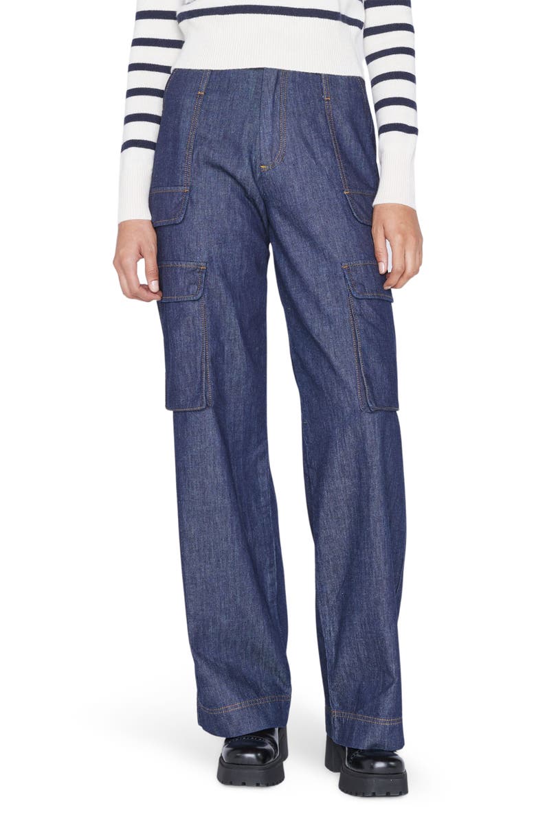 FRAME Relaxed High Waist Straight Leg Cargo Jeans, Main, color, 