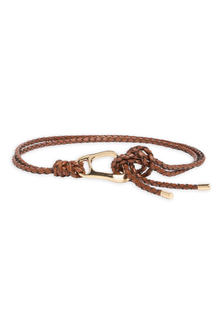 Syd Woven Leather Tie Belt, Main, color, RUST BISQUE