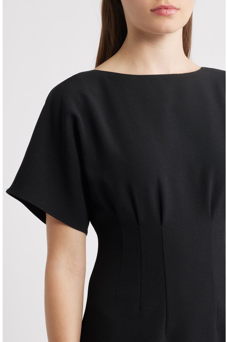 Flutter Sleeve Dress, Alternate, color, BLACK