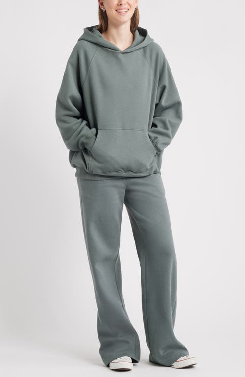 Bp. Fleece Detail Oversize Raglan Hoodie In Gray