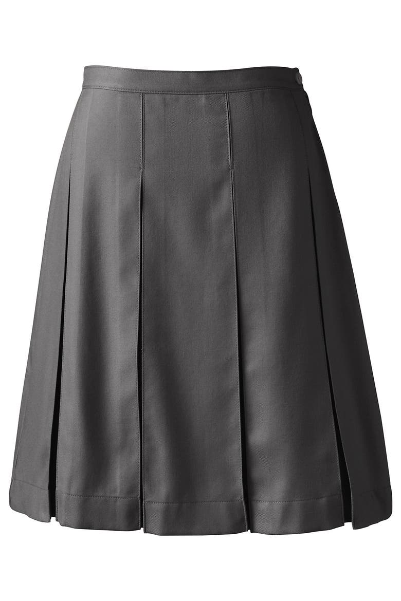 School Uniform  Solid Box Pleat Skirt Top of Knee, Alternate, color, Gray