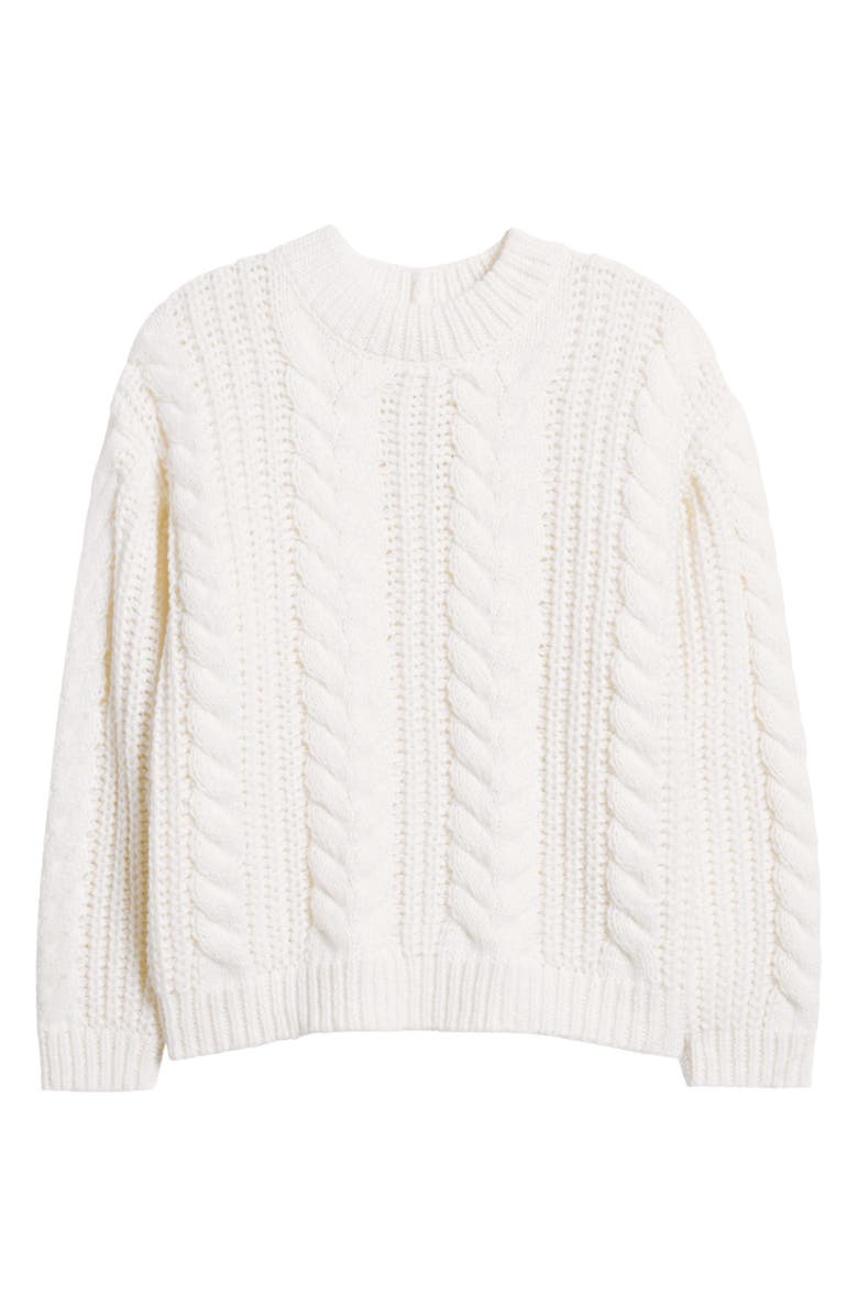 CITY BLUES Cable Knit Sweater, Alternate, color, Cloud