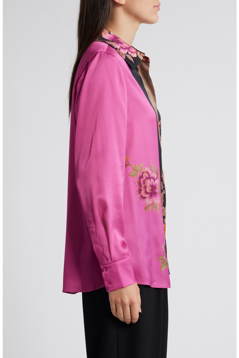 Sabrina Floral Button-Up Shirt, Alternate, color, PINK MULTI