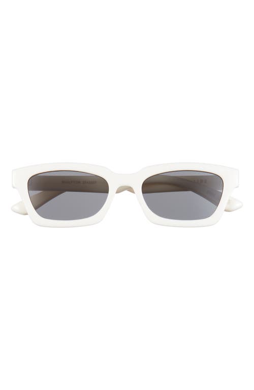 Aire Sculptor 50mm Rectangular Sunglasses In Ivory/smoke Mono