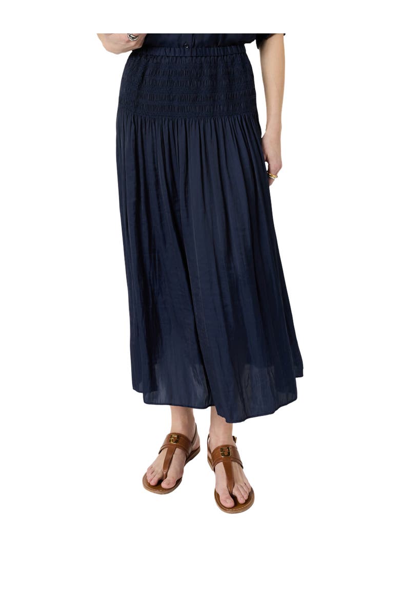 Jolie Pleated Midi Skirt, Main, color, Navy Blue