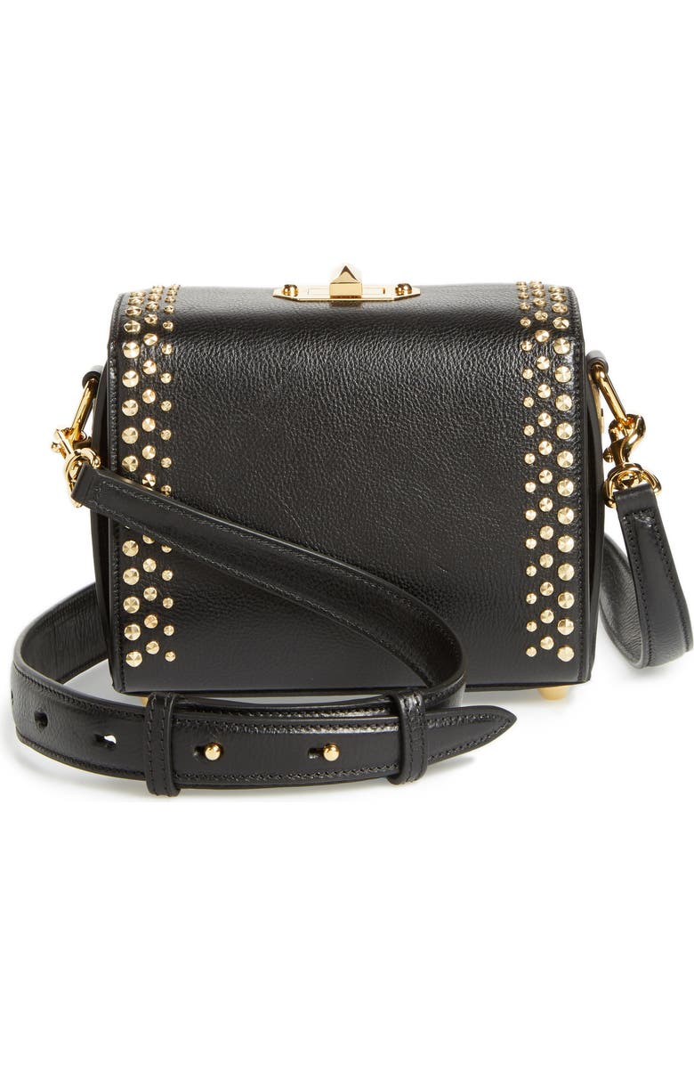 McQueen Alexander McQueen Box Bag 19 Studded Leather Bag, Alternate, color,