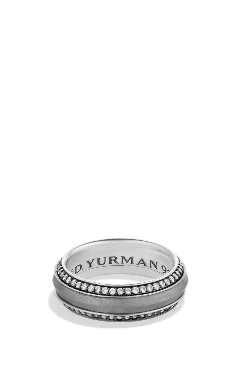 David Yurman 'Meteorite' Knife-Edge Band Ring with Grey Sapphires, Main, color,