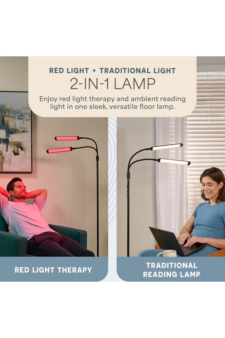 Red Light Therapy Lamp & Reading Lamp 850nm & 660nm Near Infrared Light for Body, Alternate, color, Dual Head