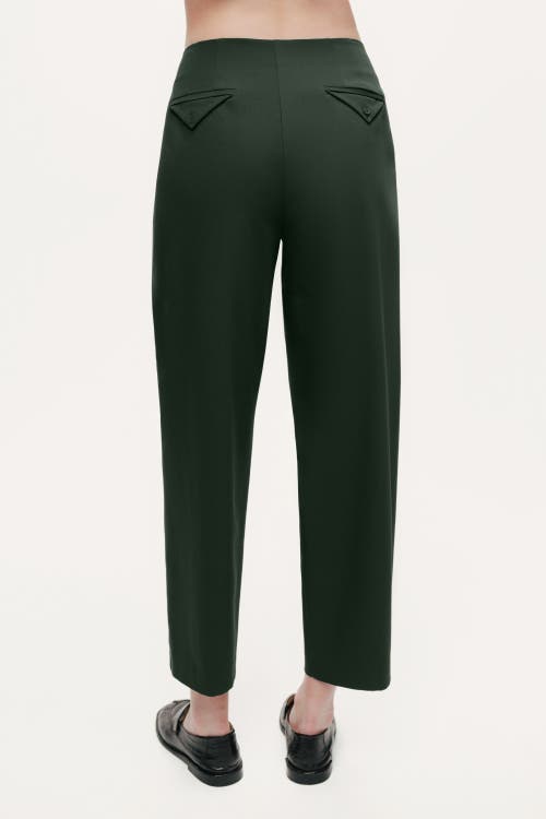 Nocturne Forest Cropped Cigarette Trousers In Green