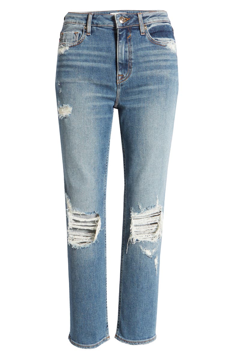 Vigoss Destructed Straight Leg Ankle Jeans, Alternate, color,
