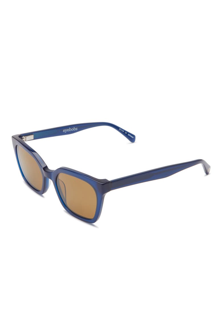 Overlook 50mm Polarized Cat Eye Sunglasses, Alternate, color, MIDNIGHT BLUE / BROWN