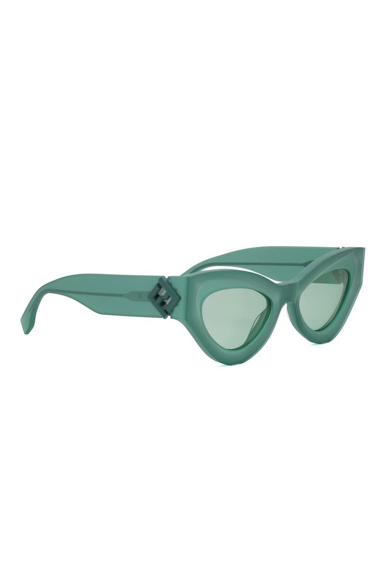 FF Diamonds 52mm Cat Eye Sunglasses, Alternate, color, LIGHT GREEN/ OTHER / GREEN