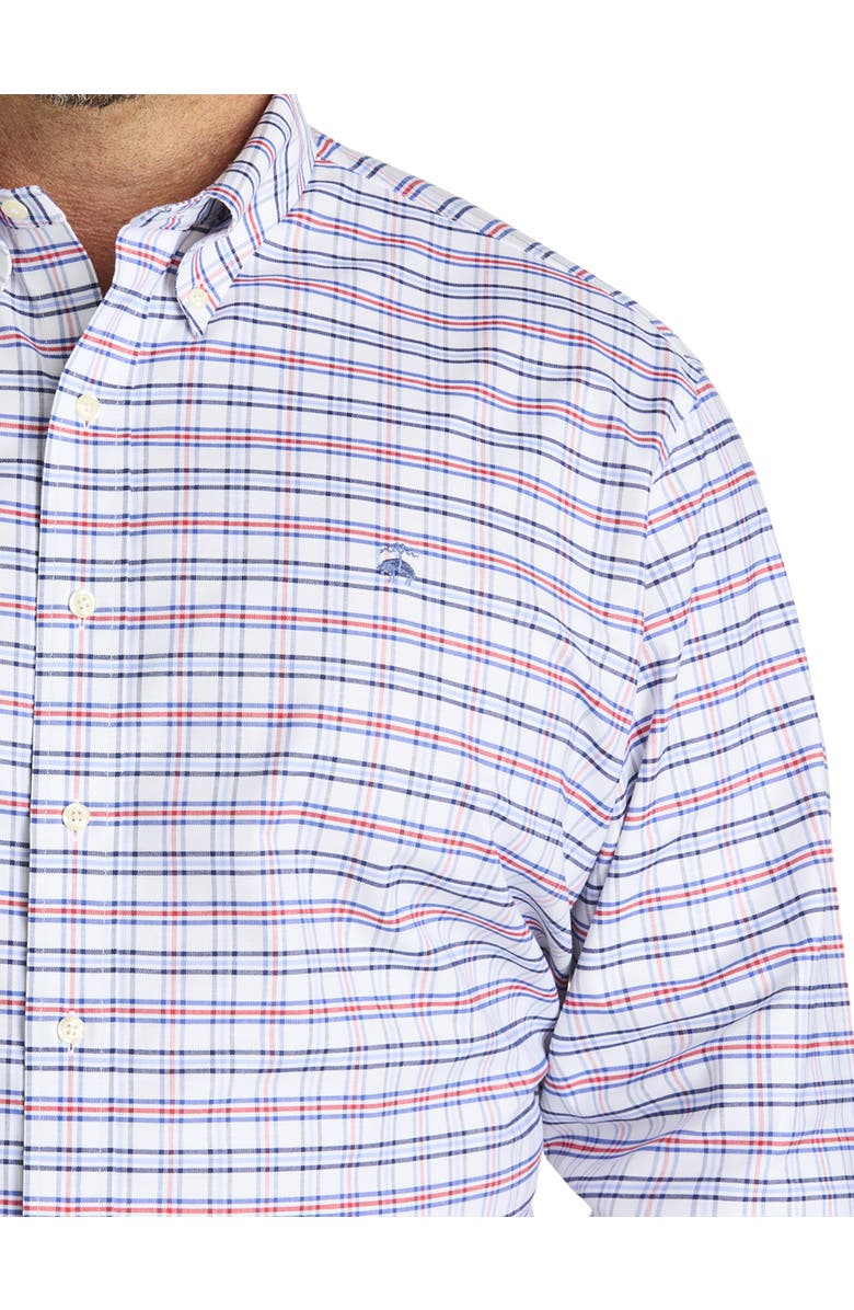 Brooks Brothers Big & Tall Non-Iron Triple Windowpane Sport Shirt, Alternate, color, Red Blue White