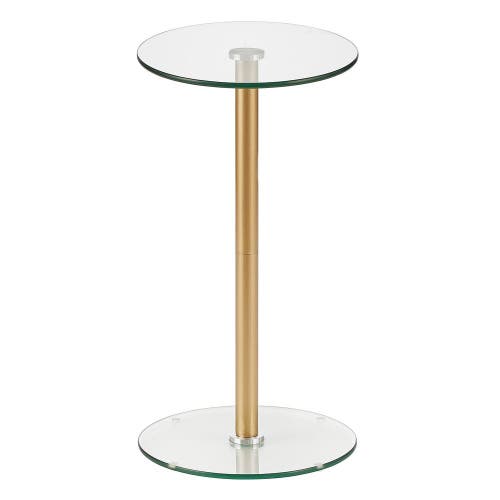 Idesign 12" Gina Glass Steel Drink Table In Transparent