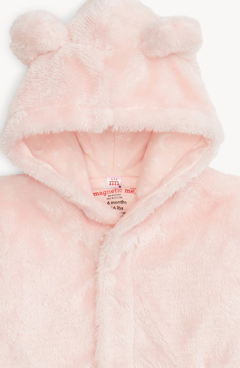 Magnetic Me Minky Faux Fur Bear Hooded Jacket, Alternate, color, Pink