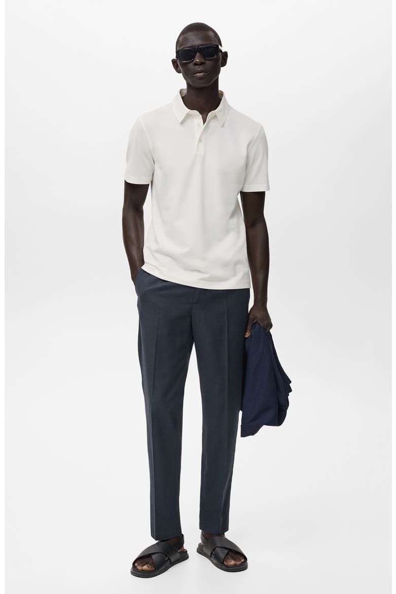 Solid Cotton Blend Piqué Polo, Alternate, color, OFF WHITE
