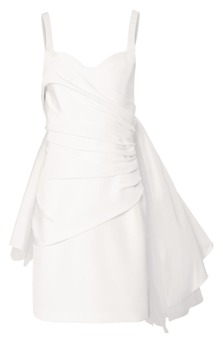 Carolina Herrera Ruched Silk Faille Minidress with Bustle, Alternate, color, 