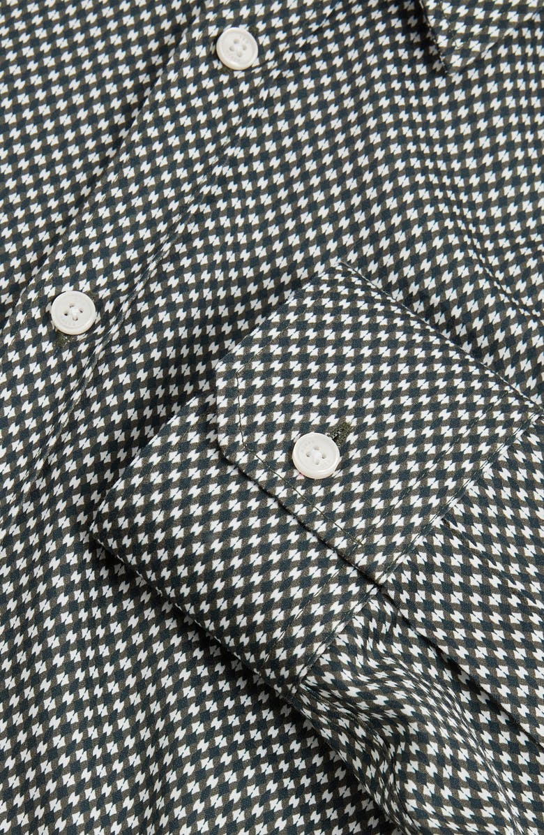 Ted Baker Jozef Print Cotton Button-Up Shirt, Alternate, color, Khaki