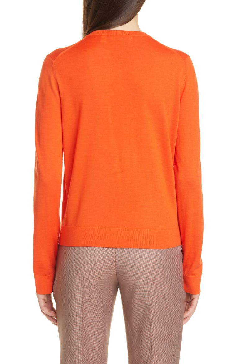 Fovetexa Wool Cardigan, Alternate, color, FIERY ORANGE