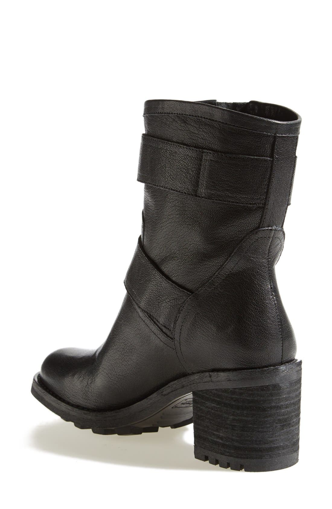 'Troy' Moto Boot, Alternate, color, BLACK LEATHER