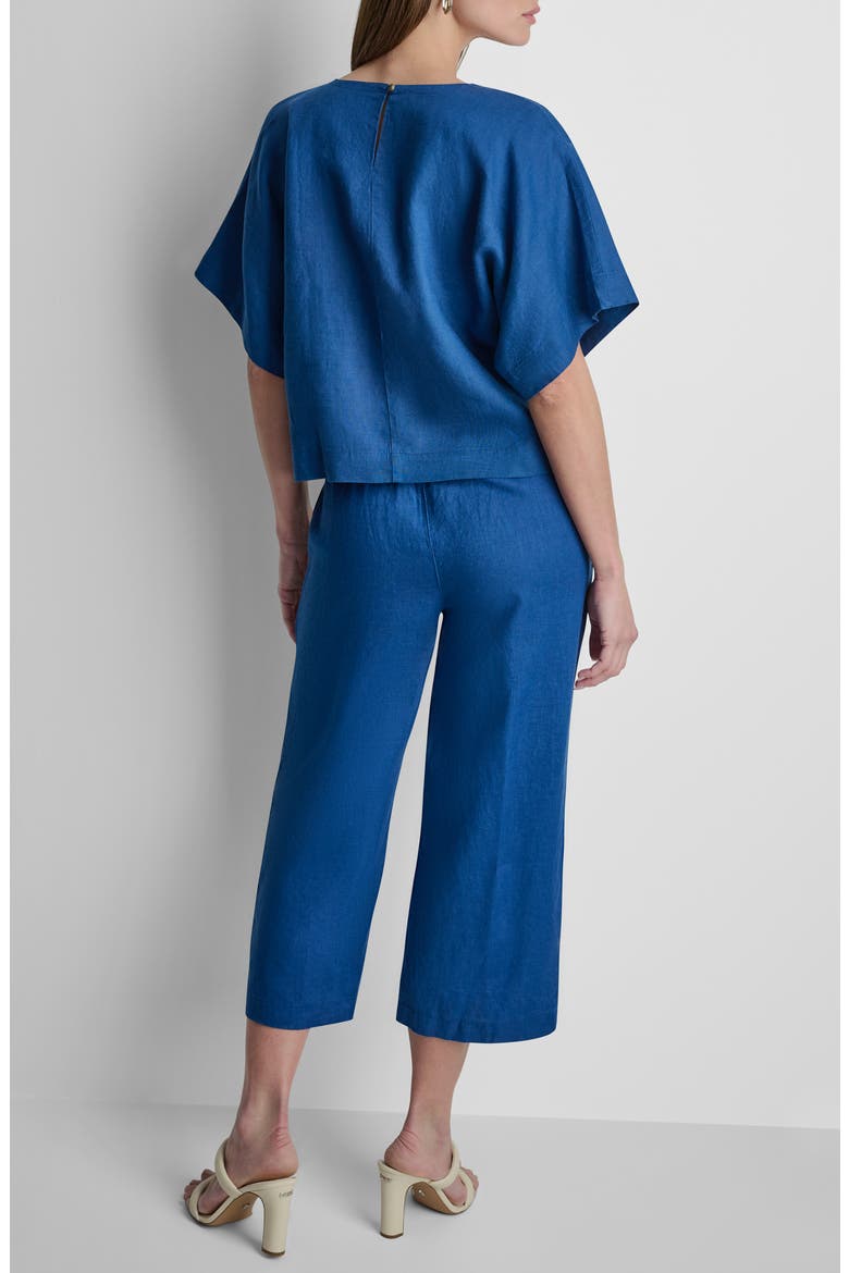 Drop Shoulder Boxy Linen Top, Alternate, color, ADMIRAL
