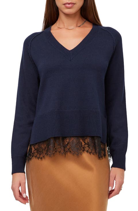 Camila Lace Layered V-Neck Sweater