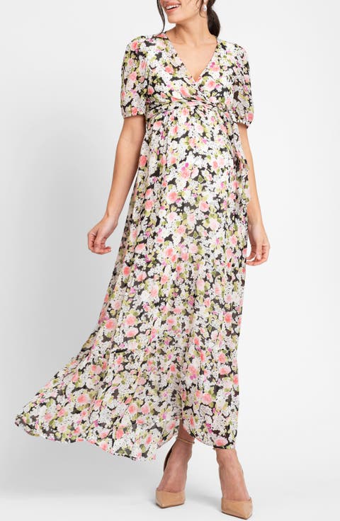 Floral Maternity/Nursing Maxi Dress