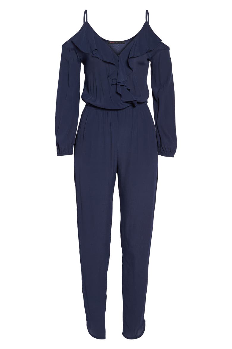 Cold Shoulder Jumpsuit, Alternate, color, NAVY