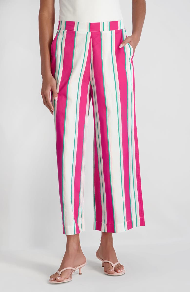 French Connection Havana Stripe Crop Pants, Main, color, Havana Stripe