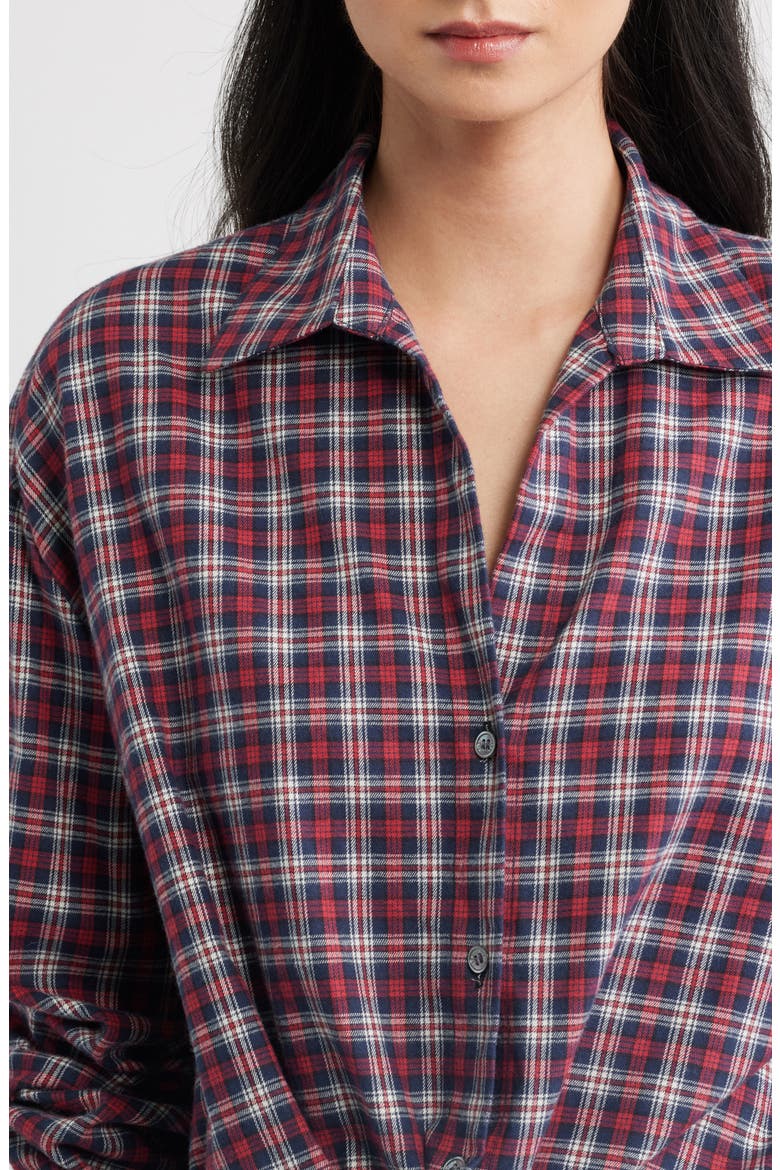 Plaided Knotted Front Cotton Shirt, Alternate, color, EASTWICK PLAID
