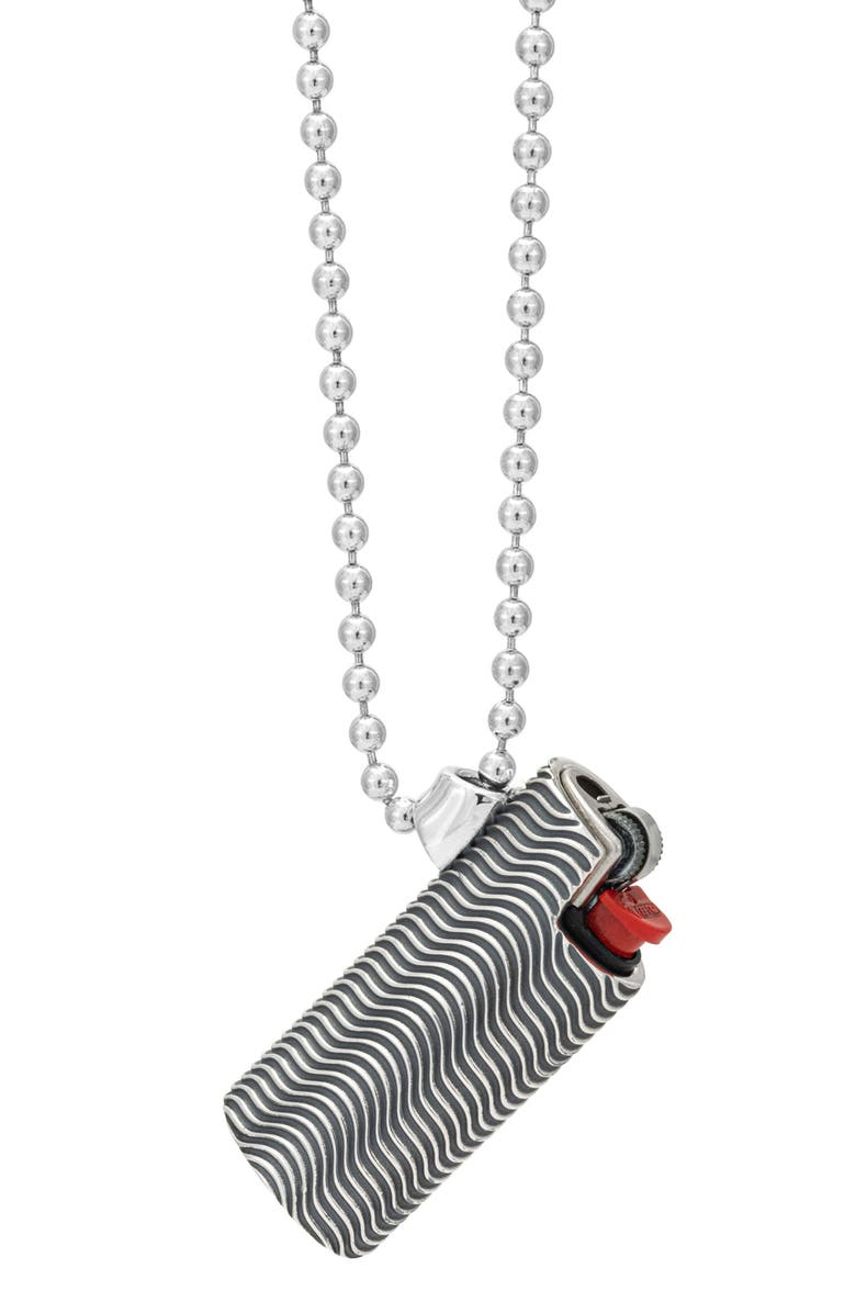 Good Art Hlywd Men's Mini Noodle Sterling Silver Lighter Cover, Alternate, color,