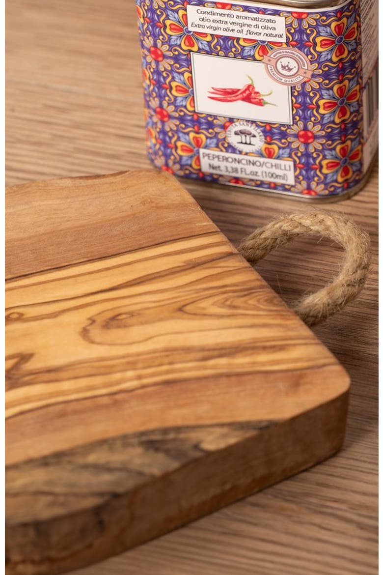 Italian Olivewood Charcuterie Board - Rope Handle, Alternate, color, Brown