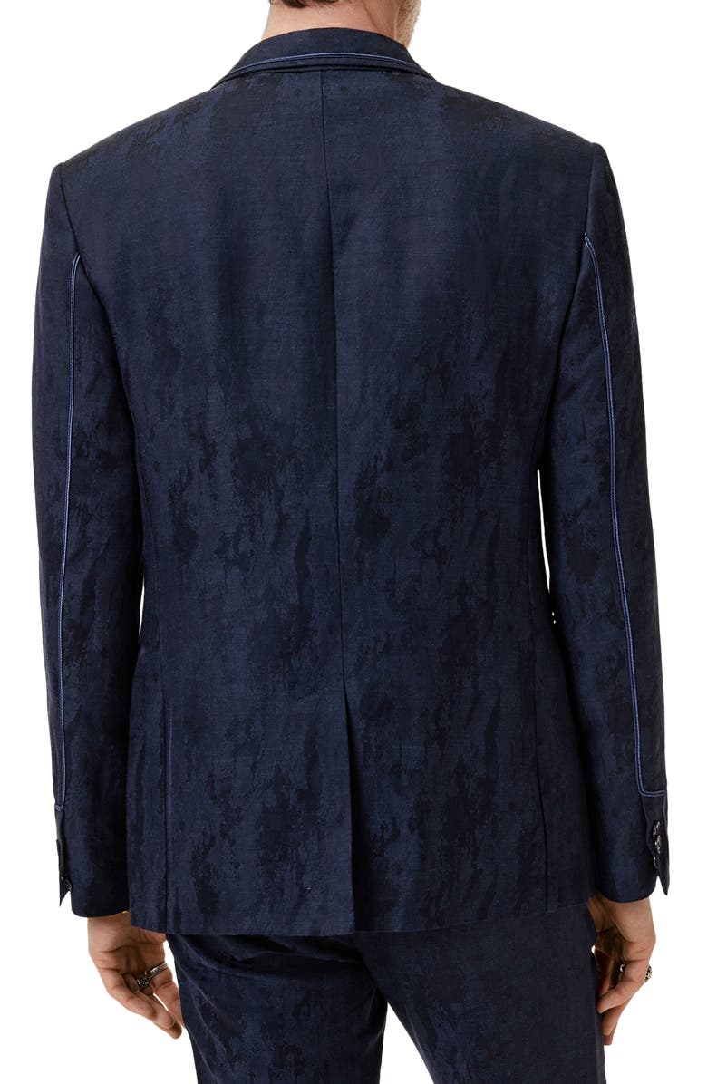 John Varvatos Della Navy Viscose & Linen Jacquard Sport Coat, Alternate, color, Night Sky