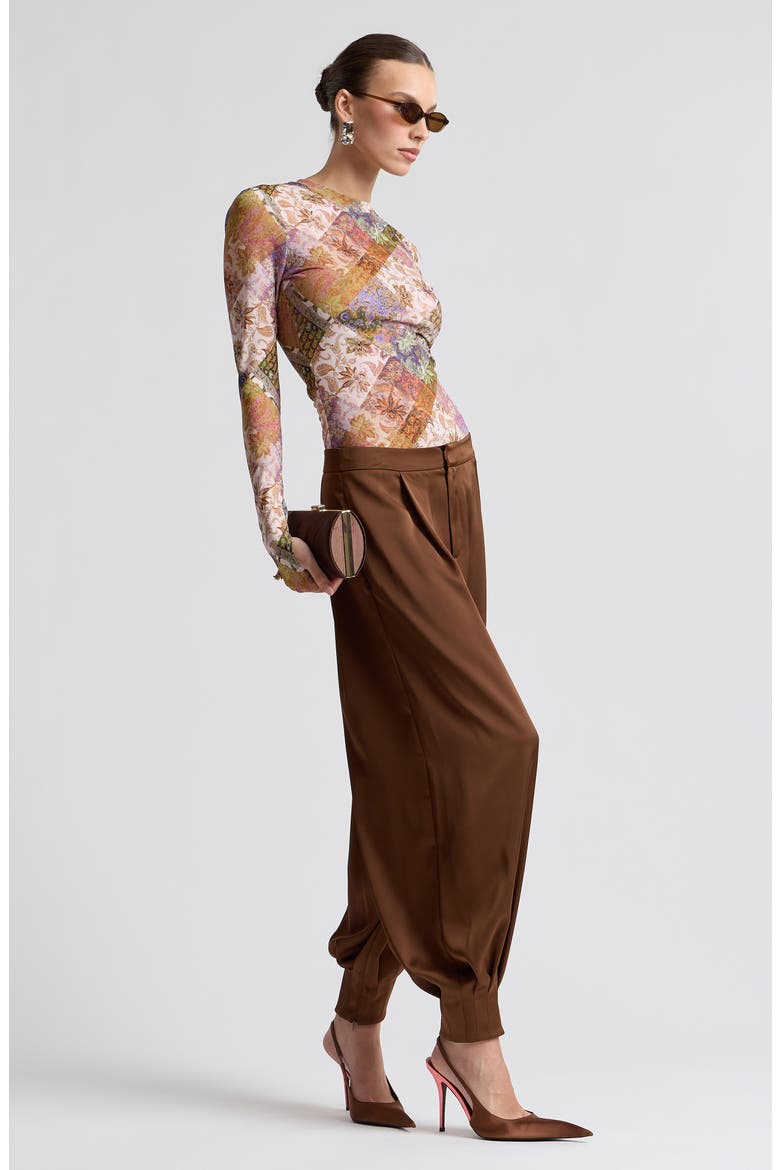 Pleated Balloon Pants, Alternate, color, CHOCOLATE