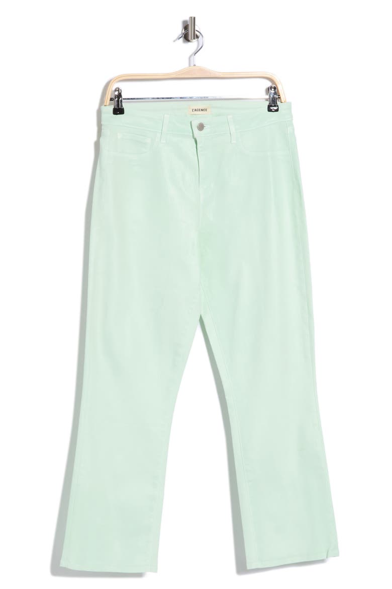 Tati High Waist Ankle Micro Bootcut Jeans, Main, color, PALE JADE COATED