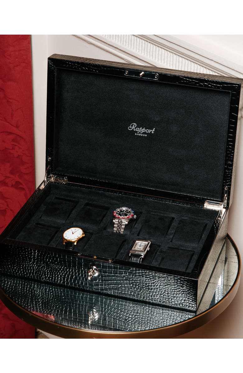 Rapport London BROMPTON TEN WATCH BOX, Alternate, color, Black